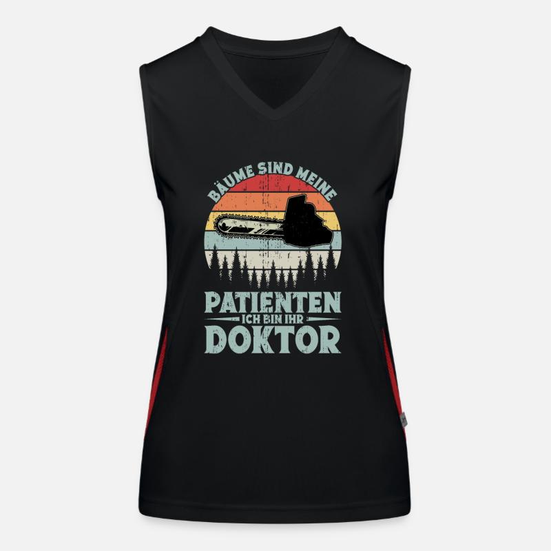 Baumpfleger Forstwirtschaft Forstwirt Waldarbeiter Funktionelles Kontrast-Tank Top für Frauen