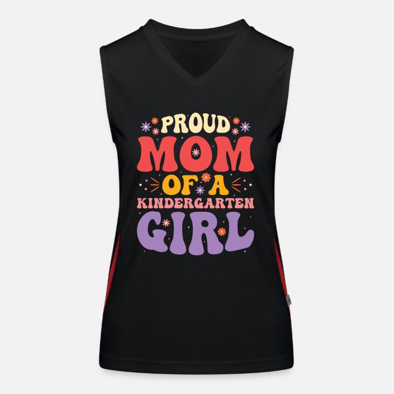 Stolze Mutter Eines Kindergartenmädchens Funktionelles Kontrast-Tank Top für Frauen