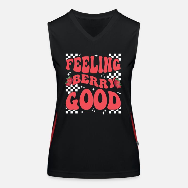 Berry Strawberry Fruit Feeling Berry Good Women's Functional Contrast Tank Top
