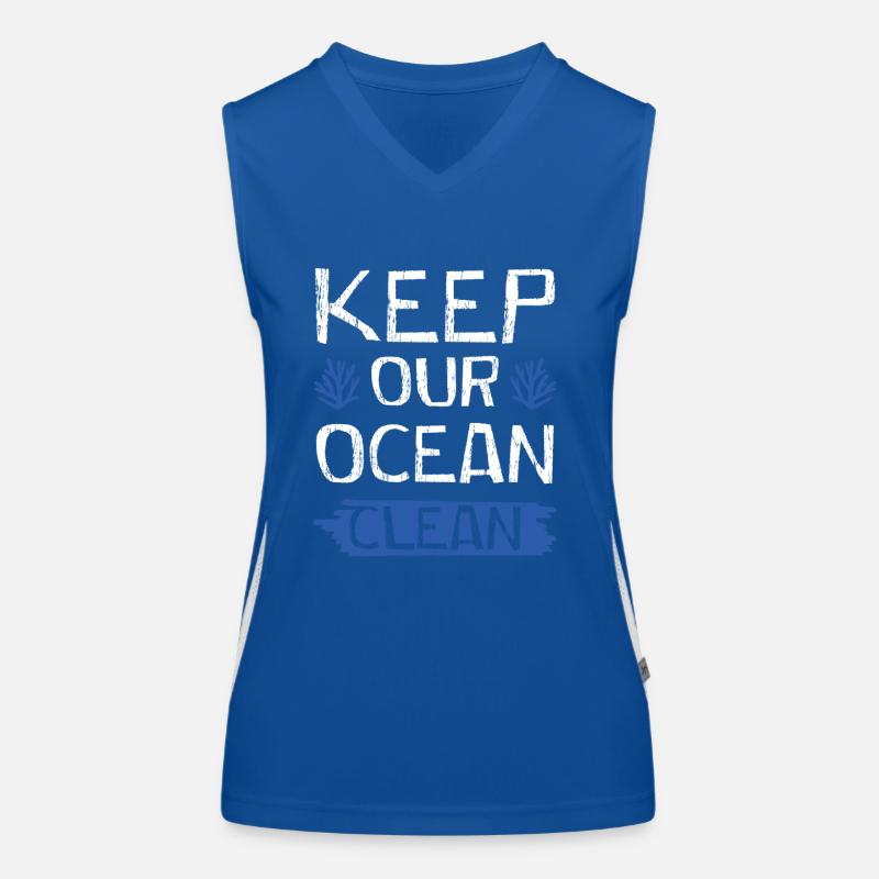 Keeping the ocean clean Women's Functional Contrast Tank Top