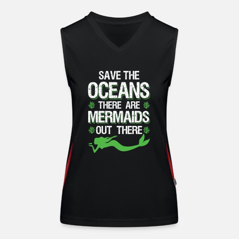 Save the Ocean Mermaid Women's Functional Contrast Tank Top