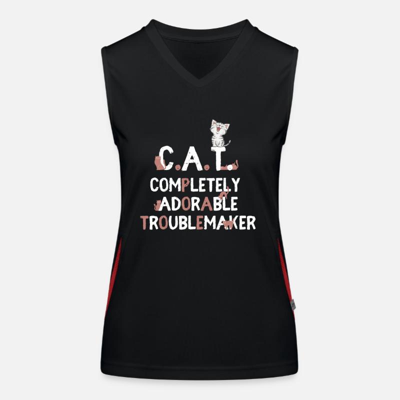 C A T Cat Completely Adorable Troublemaker Women's Functional Contrast Tank Top