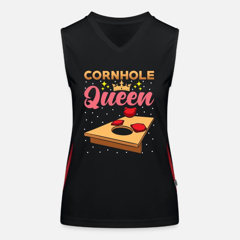 Cornhole Queen Cornhole Joueur Débardeur respirant contrasté Femme