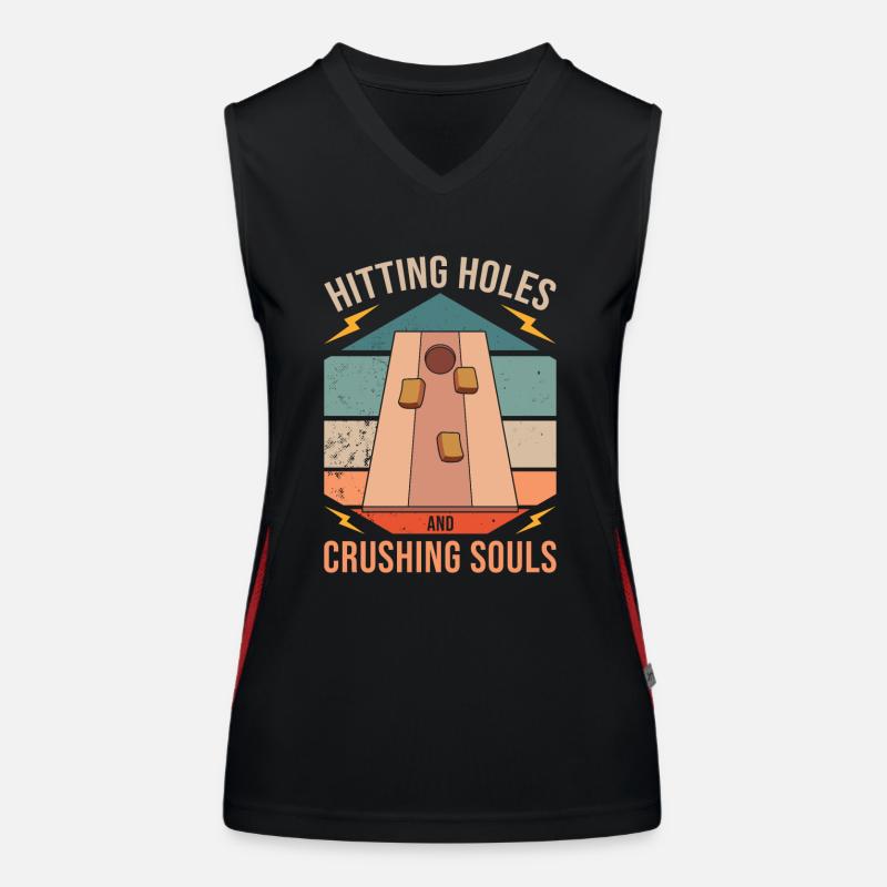 Cornhole Spiel Cornhole Spruch Funktionelles Kontrast-Tank Top für Frauen