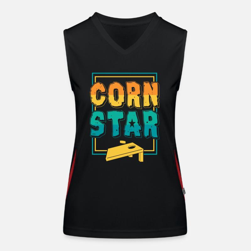 Cornstar Cornhole Game Funny Funktionelles Kontrast-Tank Top für Frauen