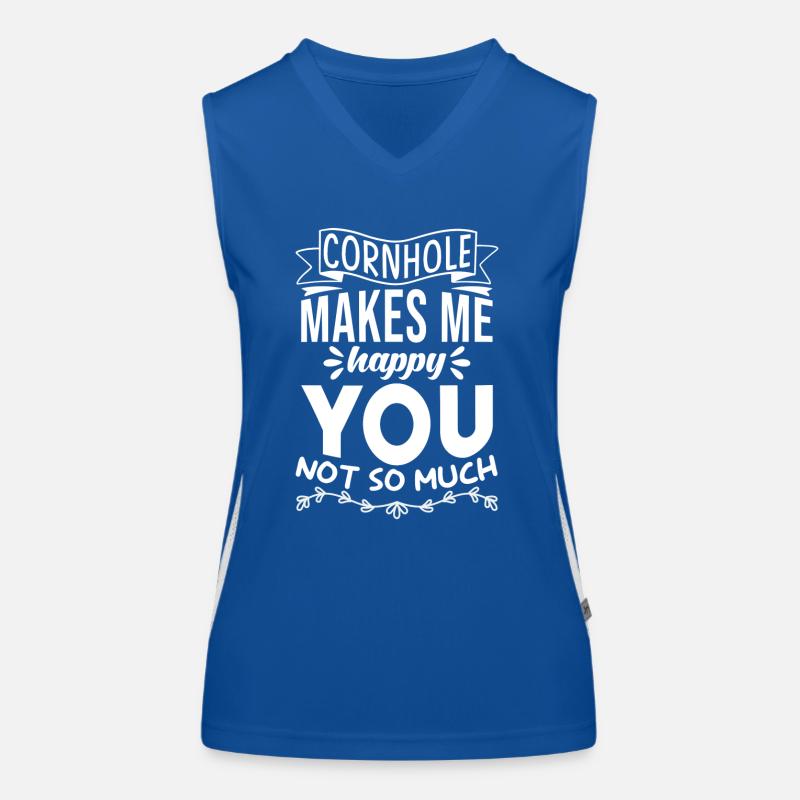 Le jeu Cornhole Cornhole me rend heureux Débardeur respirant contrasté Femme
