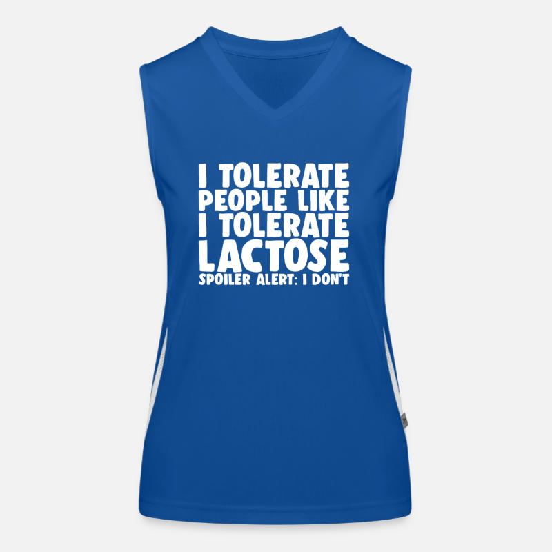 Funny Lactose Intolerant I Tolerate Funny Dairy Women's Functional Contrast Tank Top