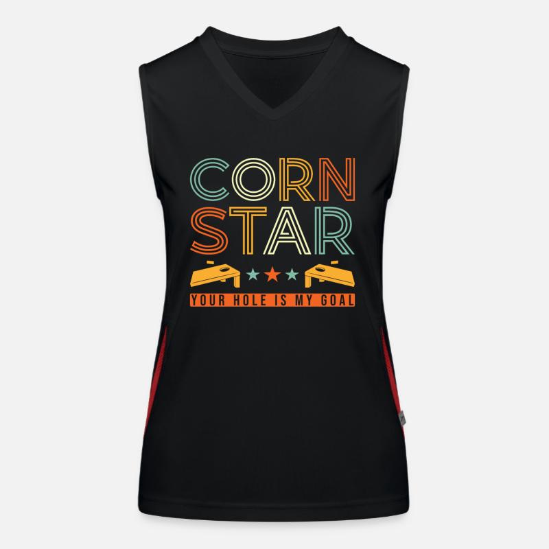 Cornstar Cornhole Game Funny Funktionelles Kontrast-Tank Top für Frauen