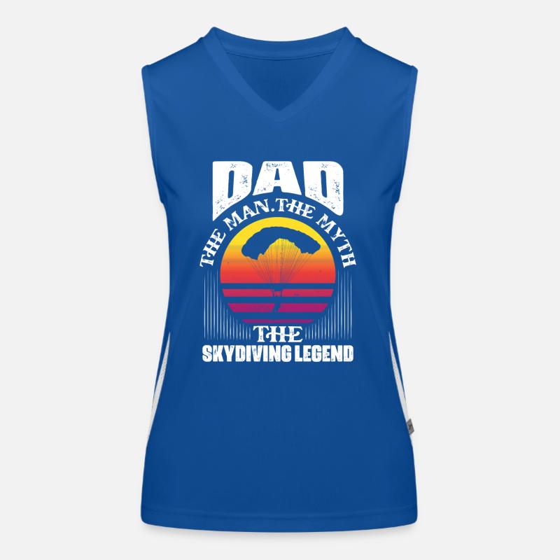Dad The Man The Myth The Skydiving Legend Skydive Funktionelles Kontrast-Tank Top für Frauen