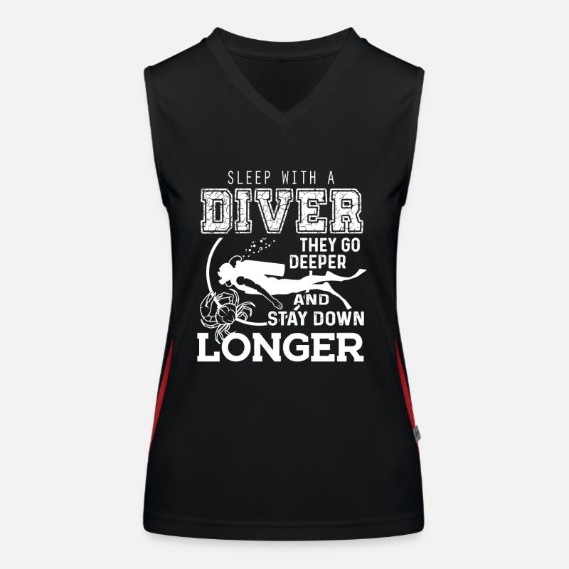 Scuba Diver Sleep With A Scuba Diver Women's Functional Contrast Tank Top