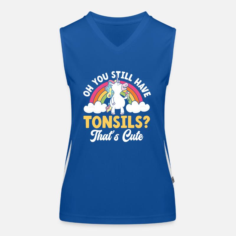 Tonsils Süßes Einhorn Eis Creme Mandelentfernung Funktionelles Kontrast-Tank Top für Frauen