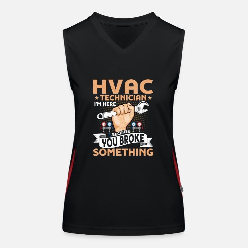 HVAC Technician I'm Here Installer AC Tech Women's Functional Contrast Tank Top