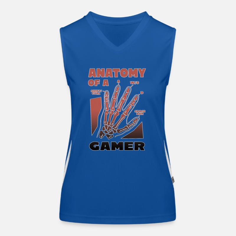 Anatomie eines Gamers Lustig Funktionelles Kontrast-Tank Top für Frauen