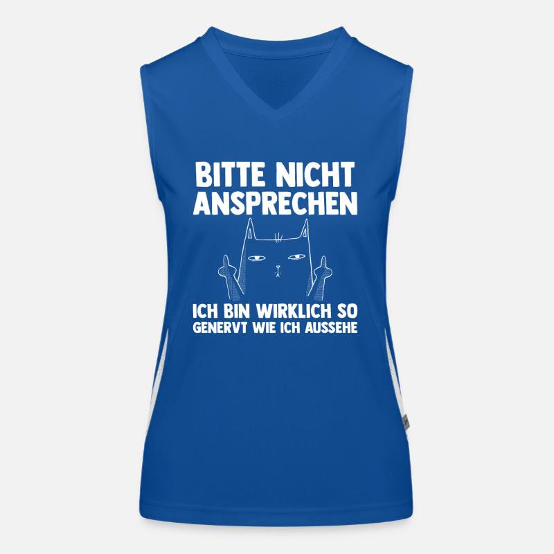 Bitte Nicht Ansprechen Katze Funktionelles Kontrast-Tank Top für Frauen