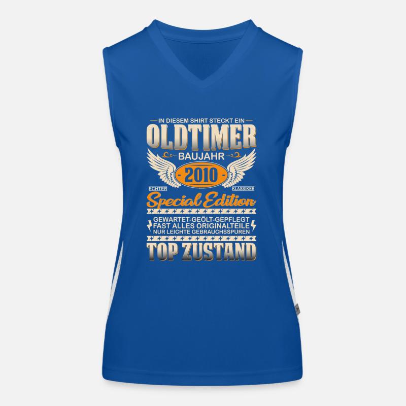 Vintage Oldtimer Geschenk 2010 Funktionelles Kontrast-Tank Top für Frauen