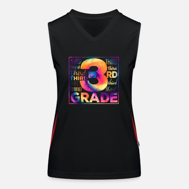 Tie Dye 3rd Grade Third Typography Team Students Women's Functional Contrast Tank Top