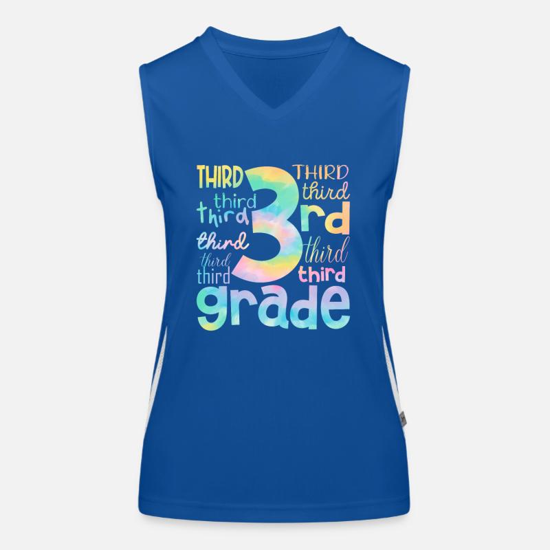 Tie Dye 3. Klasse Drittes Typografie-Team Schüler Funktionelles Kontrast-Tank Top für Frauen