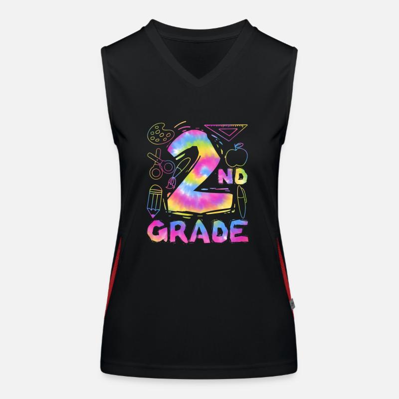 Tie Dye 2nd Grade Second Typography Team Student Women's Functional Contrast Tank Top