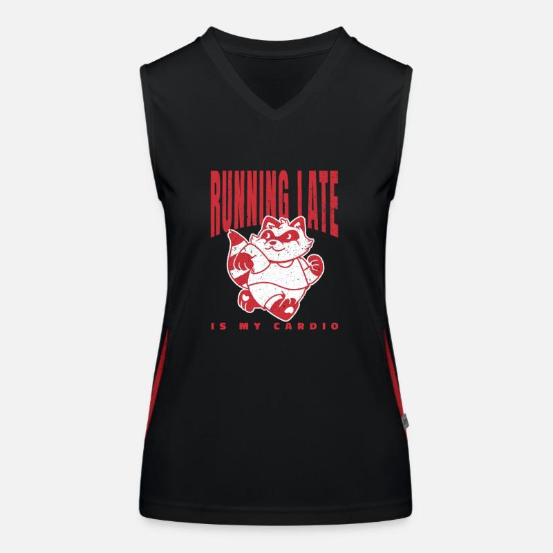 Courir en retard, c’est mon cardio Débardeur respirant contrasté Femme