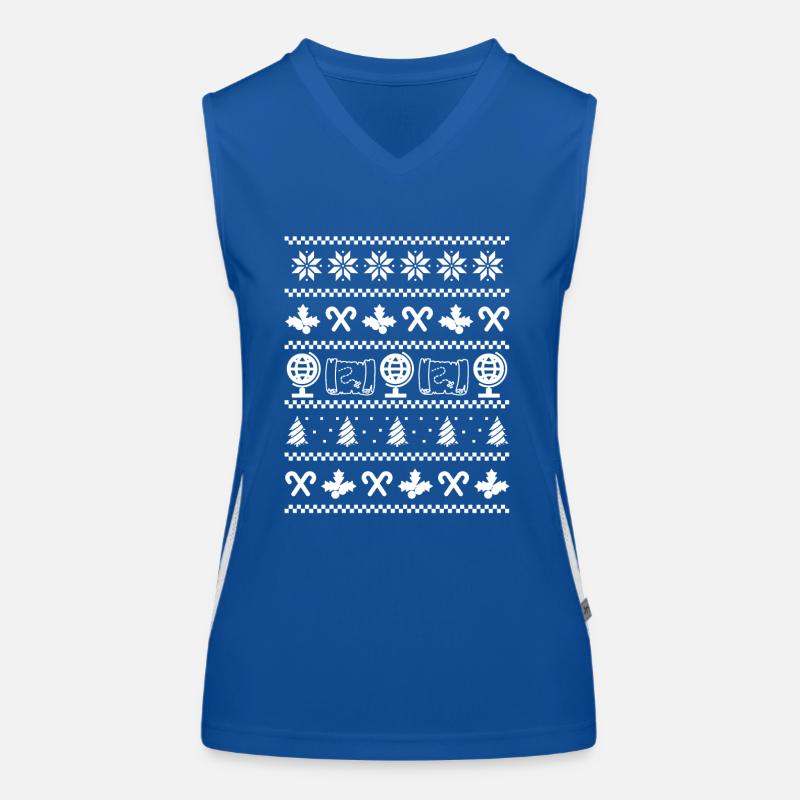 Geografie Hässliche Weihnachtskleidung Funktionelles Kontrast-Tank Top für Frauen
