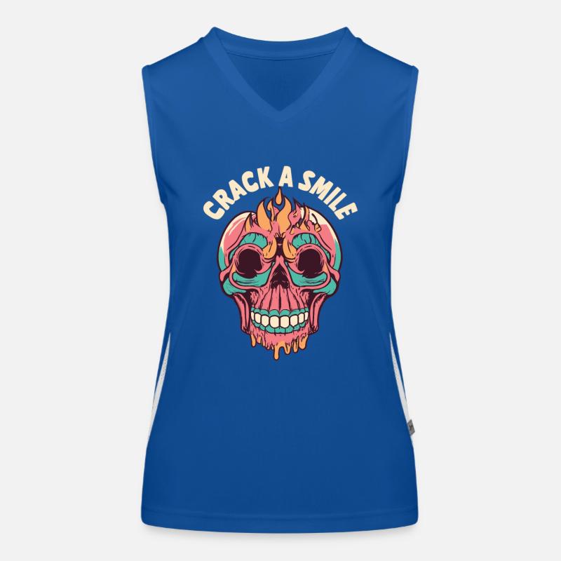 Crânes Crack A Smile Totenkopf Crâne Débardeur respirant contrasté Femme