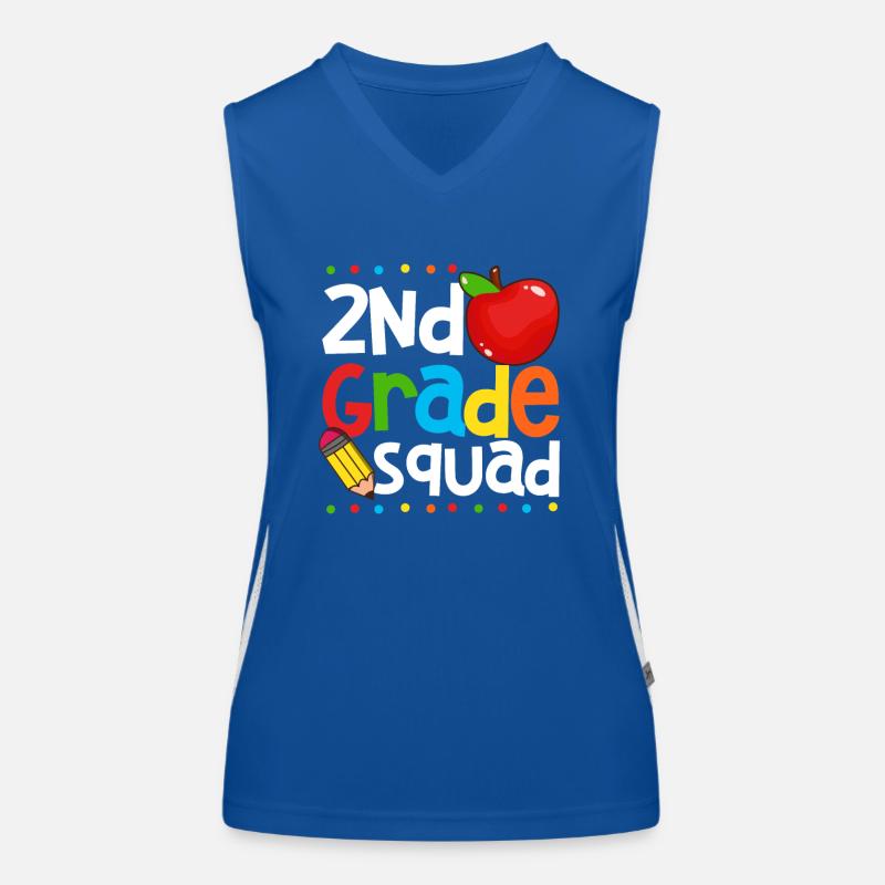2nd Grade Squad Second Teacher Student 100th Day Women's Functional Contrast Tank Top