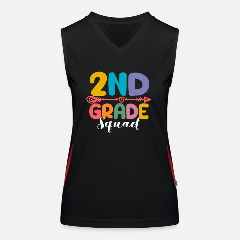 2nd Grade Squad Second Teacher Student 100th Day Women's Functional Contrast Tank Top