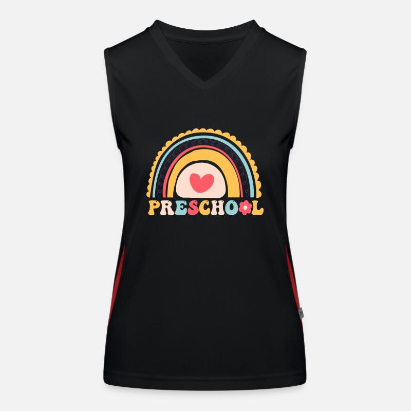 Vorschule Regenbogen Mädchen Jungen Kinder Lehrer Funktionelles Kontrast-Tank Top für Frauen