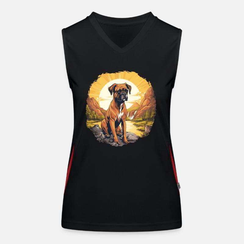 Chien Boxer Débardeur respirant contrasté Femme