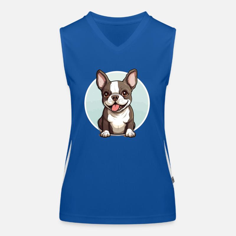 Chien Boston Terrier Débardeur respirant contrasté Femme