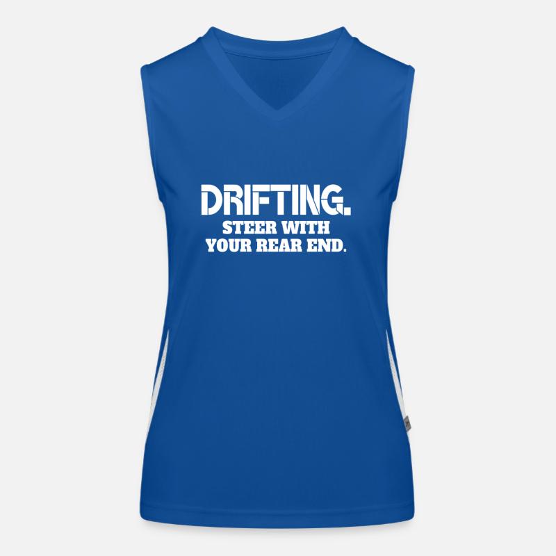 DRIFTING Steer With Your Rear End Race Car Funny Women's Functional Contrast Tank Top