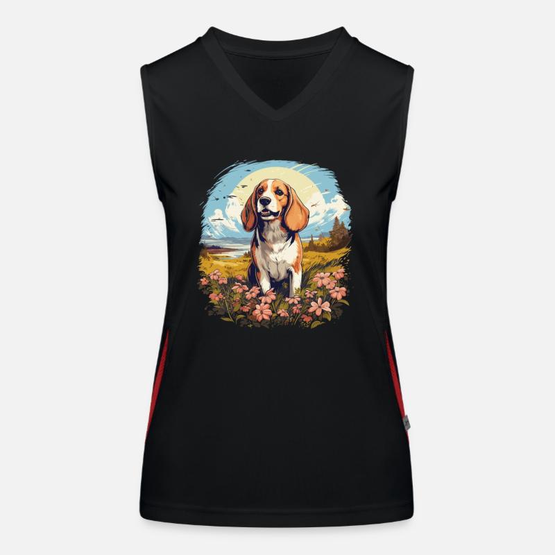 Chien Beagle Débardeur respirant contrasté Femme