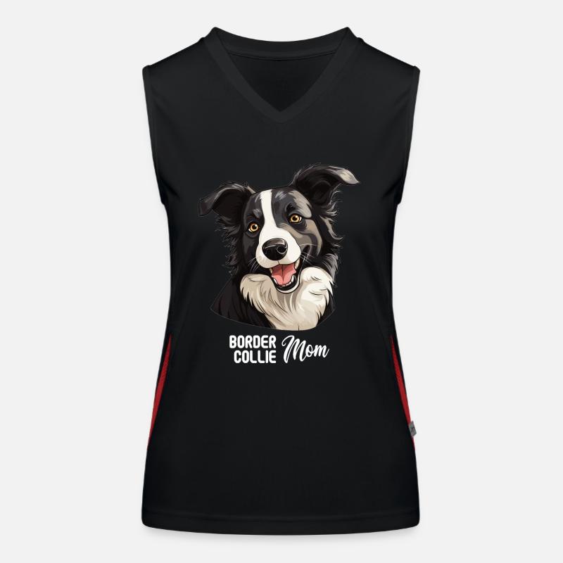 Hund Border Collie Funktionelles Kontrast-Tank Top für Frauen