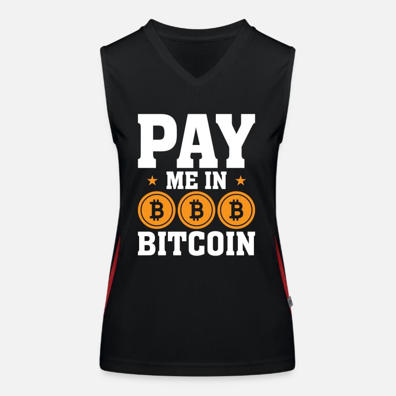 Pay me in Bitcoin Women's Functional Contrast Tank Top