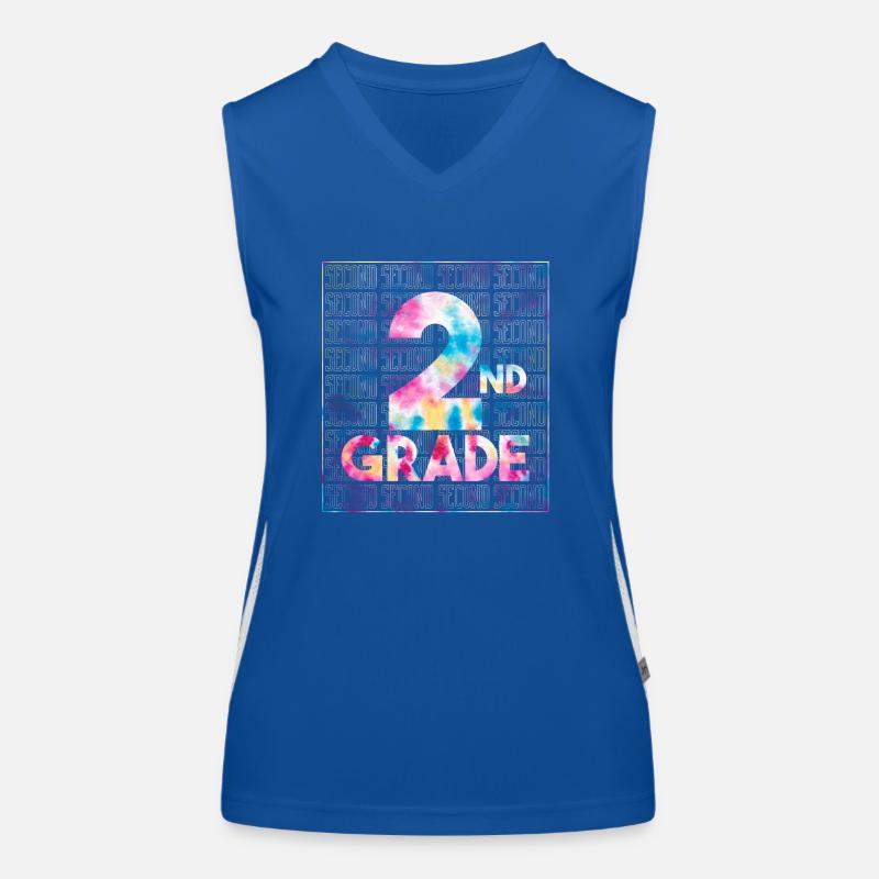 Tie Dye 2e année équipe de typographie deuxième année Débardeur respirant contrasté Femme