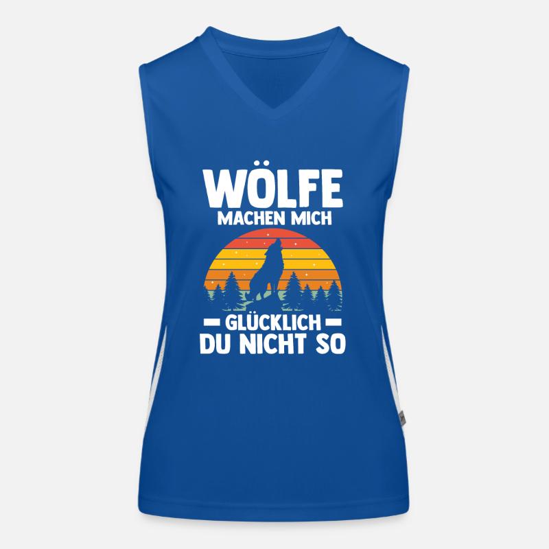 Tier Waldtier Wolf Funktionelles Kontrast-Tank Top für Frauen