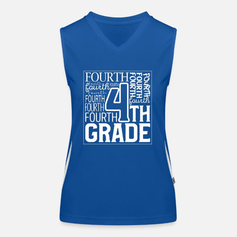 Tie Dye 4th Grade Typography Team Fourth Grade Women's Functional Contrast Tank Top