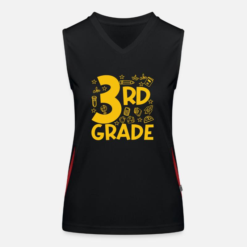 3. Third Class Typography Team Grader 100 Women's Functional Contrast Tank Top
