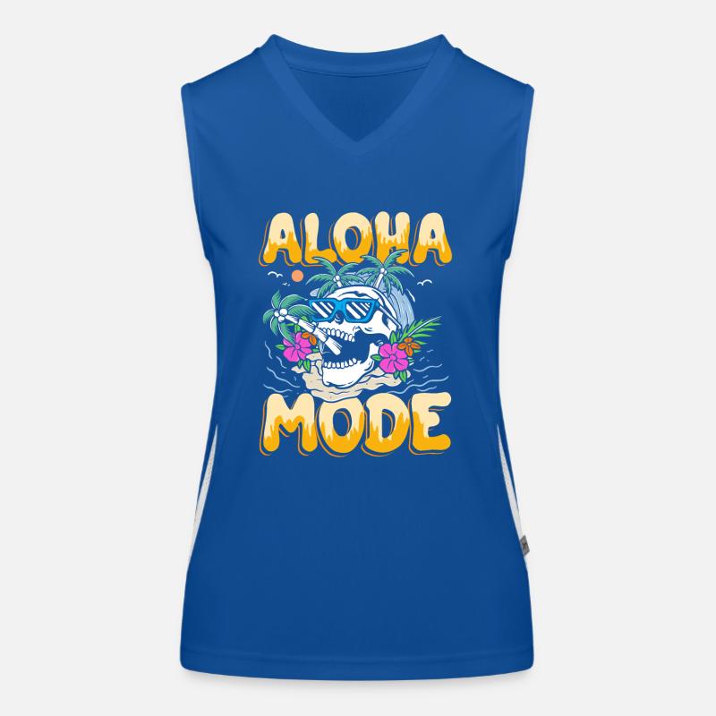 Mode Aloha | Tête de mort chic sentiment de vacances Débardeur respirant contrasté Femme