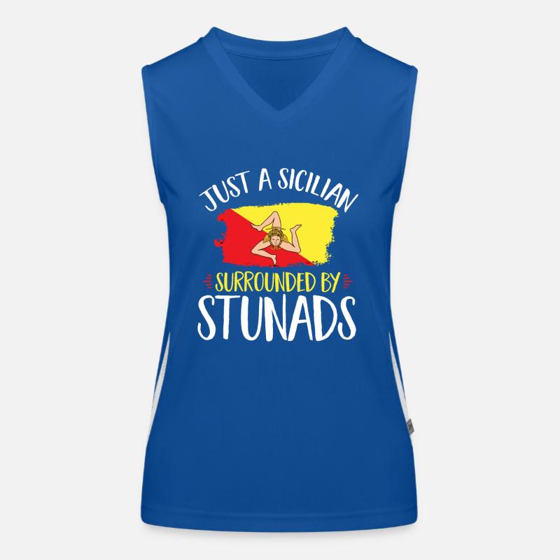 Sicily Flag Italy Sicily Women's Functional Contrast Tank Top