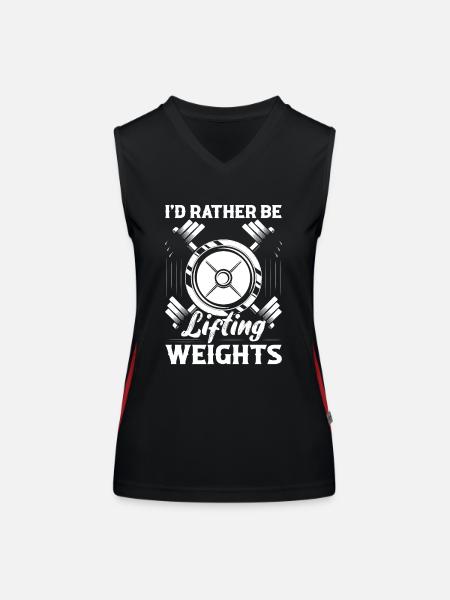 Lifting Weights Workout Training Weight Lifting - Women's Functional Contrast Tank Top - black/red - Front