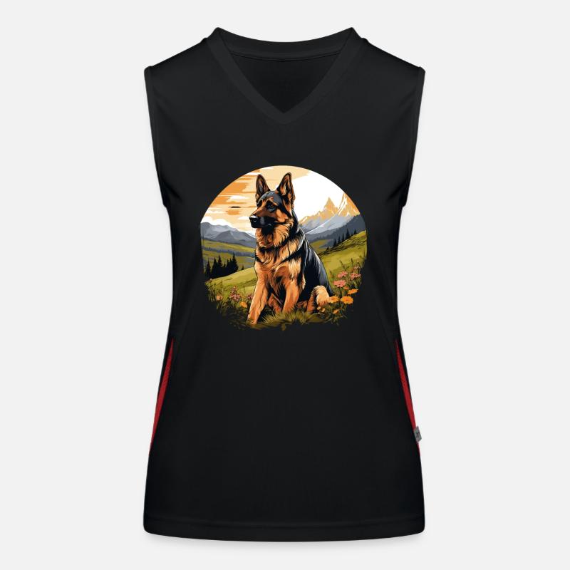 Dog Shepherd Women's Functional Contrast Tank Top
