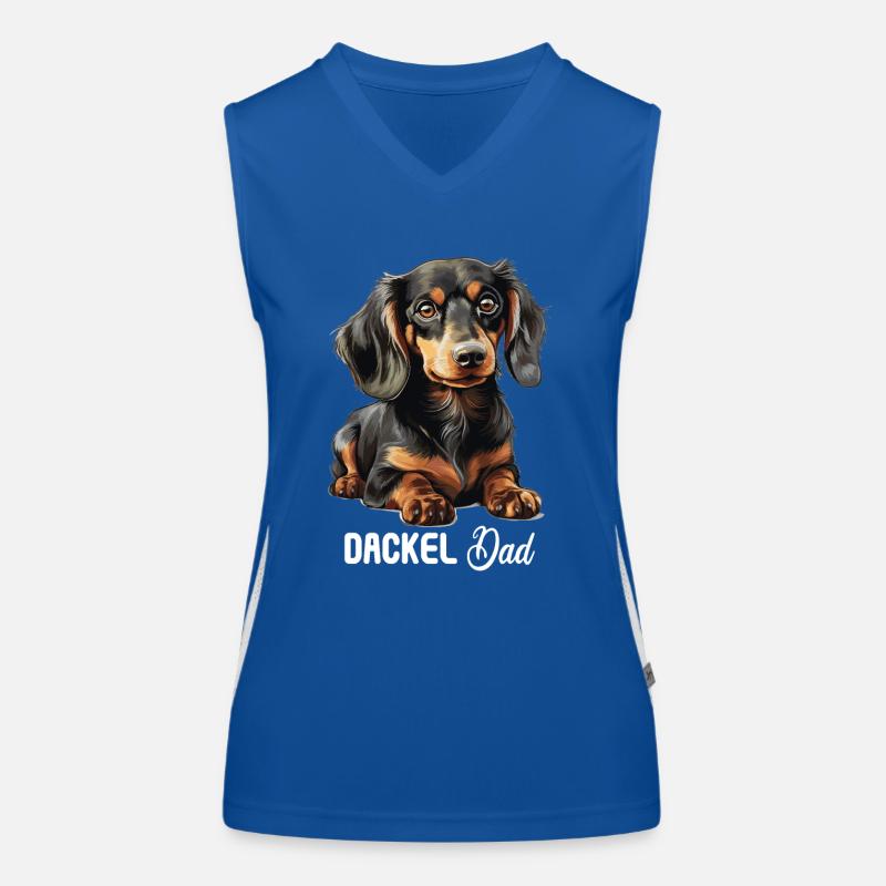 Hund Dackel Funktionelles Kontrast-Tank Top für Frauen