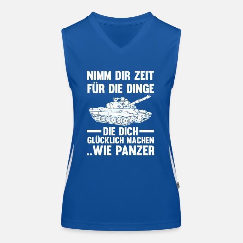 Panzerfahrer Soldat Panzer Funktionelles Kontrast-Tank Top für Frauen