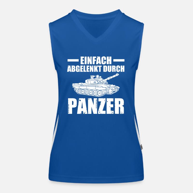 Panzerfahrer Soldat Panzer Funktionelles Kontrast-Tank Top für Frauen