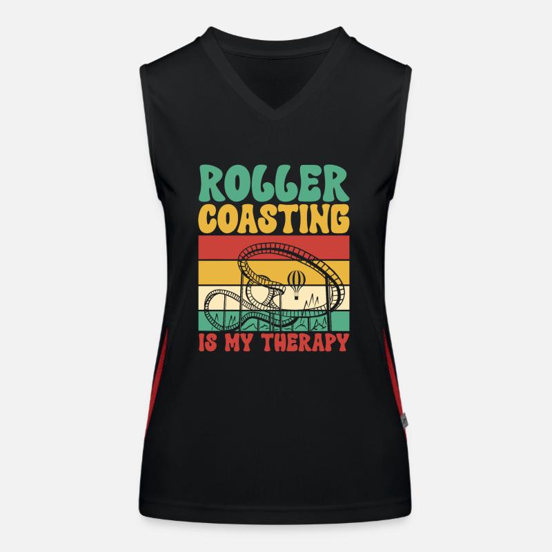 Achterbahn Rollercoaster Freizeitpark Funktionelles Kontrast-Tank Top für Frauen
