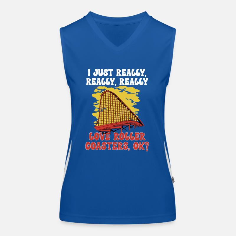 Achterbahn Rollercoaster Freizeitpark Funktionelles Kontrast-Tank Top für Frauen