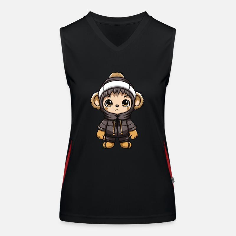 Affe Winter Comic Niedlich Funktionelles Kontrast-Tank Top für Frauen
