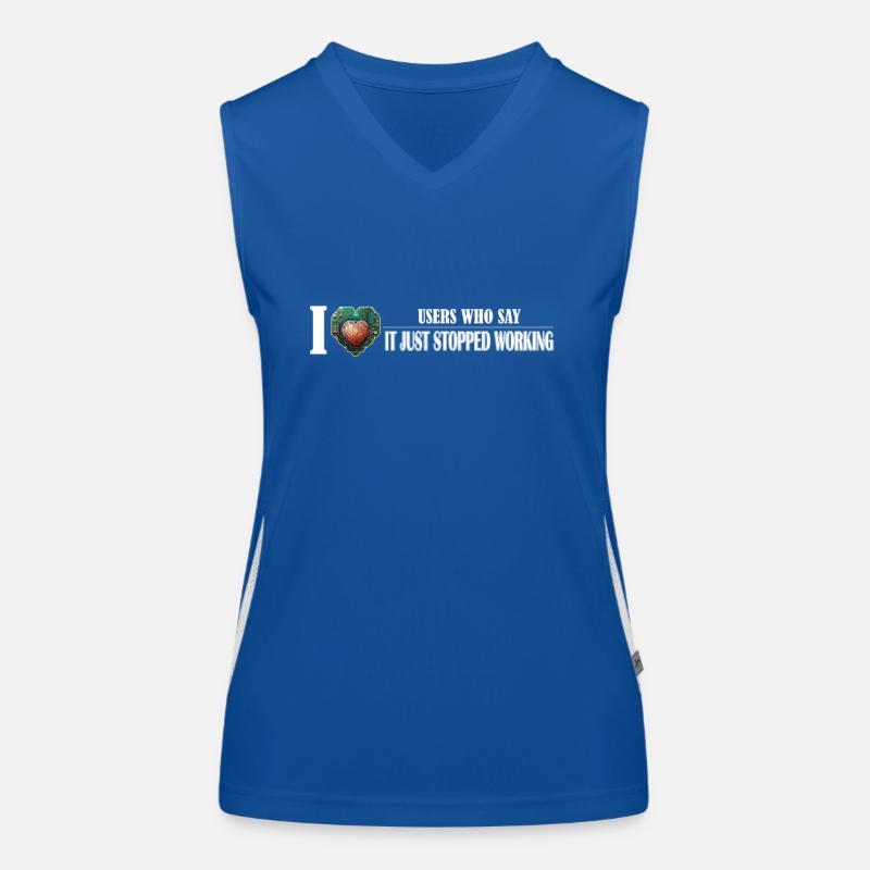 Techie's Tender Love: When Users Keep You Guessing Women's Functional Contrast Tank Top