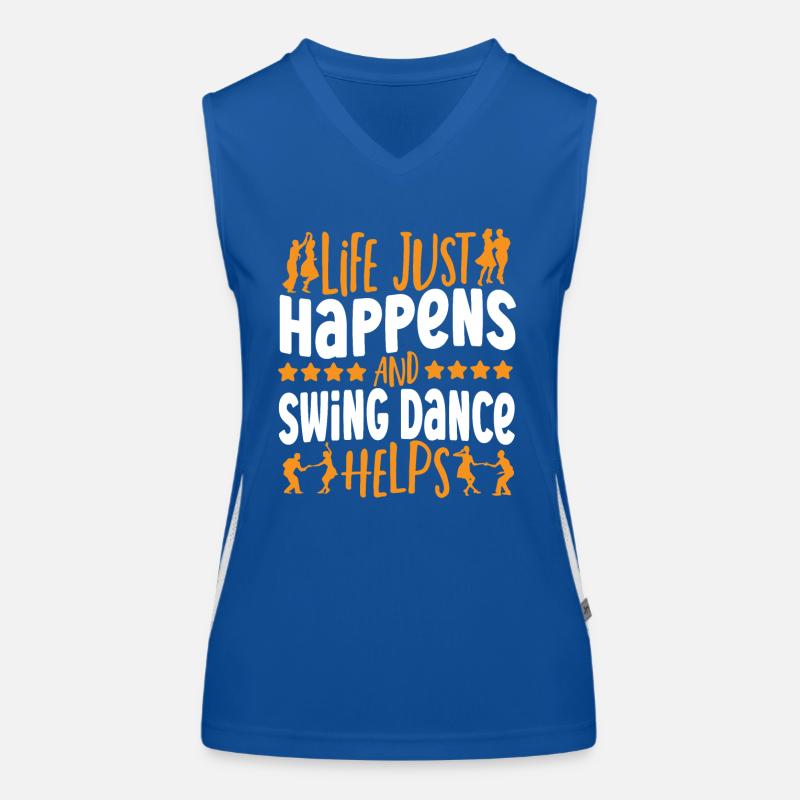 Das Leben passiert einfach und Swing Dance hilft Funktionelles Kontrast-Tank Top für Frauen